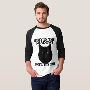 Camiseta Black Wolf Permanece En Las Sombras Raglan Basebal