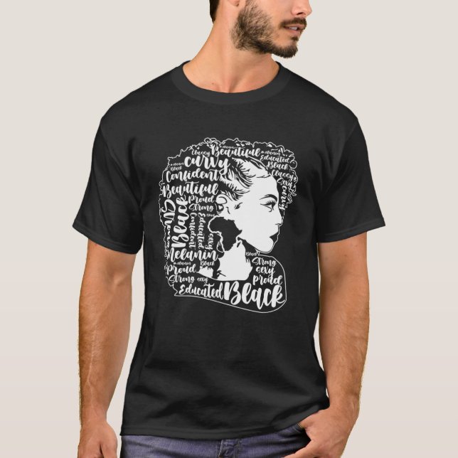 Camiseta Black Woman Afro Black Pride Black History Month (Anverso)