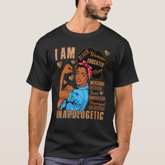 Camiseta Black Woman Educated Intelligent Resilient Powerfu (Anverso)