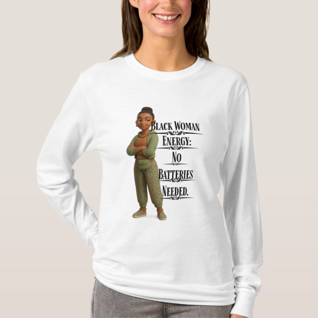 Camiseta Black Woman Energy,Pixarstyle 3D (Anverso)