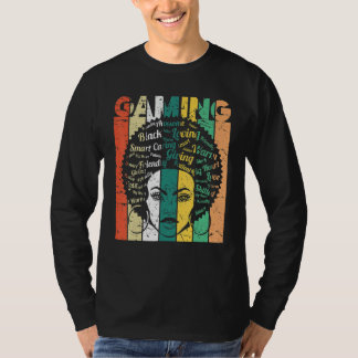 Camiseta Black Woman Gaming Afro Retro Cool Black History M
