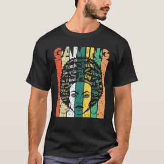Camiseta Black Woman Gaming Afro Retro Cool Black History M