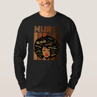 Camiseta Black Woman Nurse Afro Love Melanin African Americ