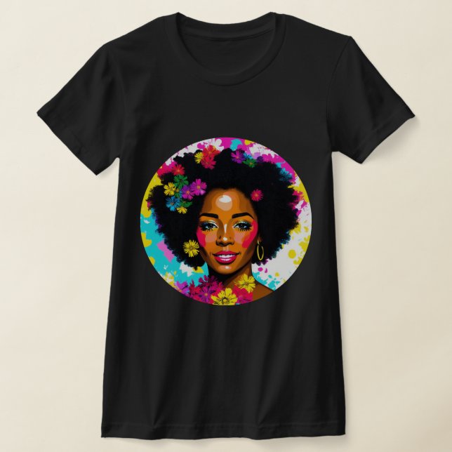 Camiseta Black Woman Pop Art Multicolor (Distribución)