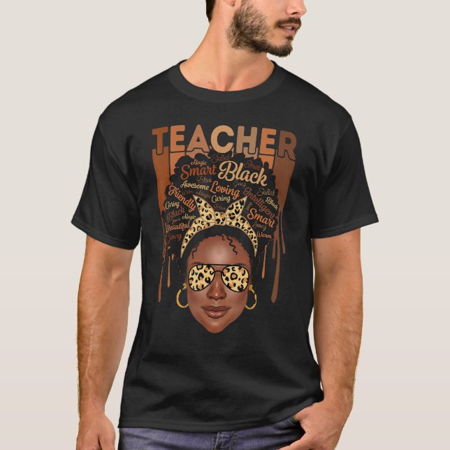 Camiseta Black Woman Teacher Afro Smart African American Lo (Anverso)