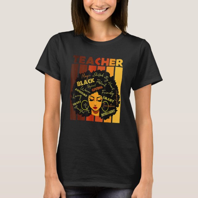 Camiseta Black Women African Teacher Afro Retro Black Histo (Anverso)