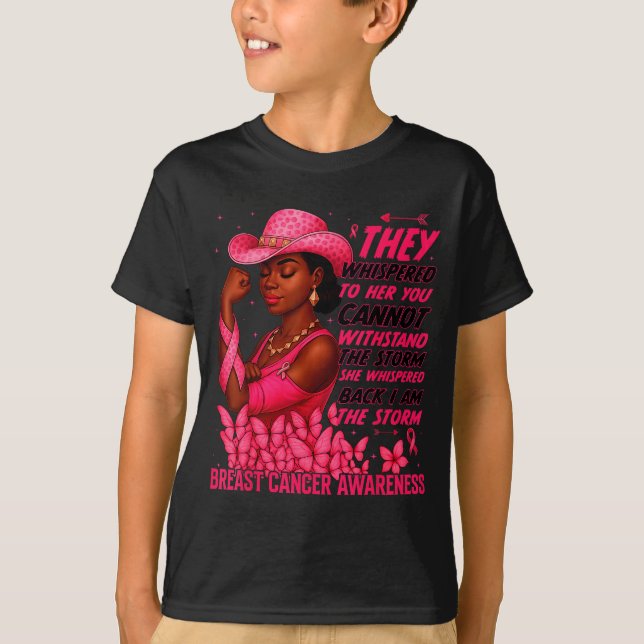 Camiseta Black Women Breast Cancer Survivor Nk Ribbon I'm T (Anverso)