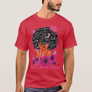 Camiseta Black Women Breast Cancer Warrior Pink Ribbon Sunf