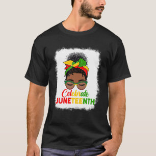 Camiseta Black Women Messy Bun Junenth Celebrate Indepedenc