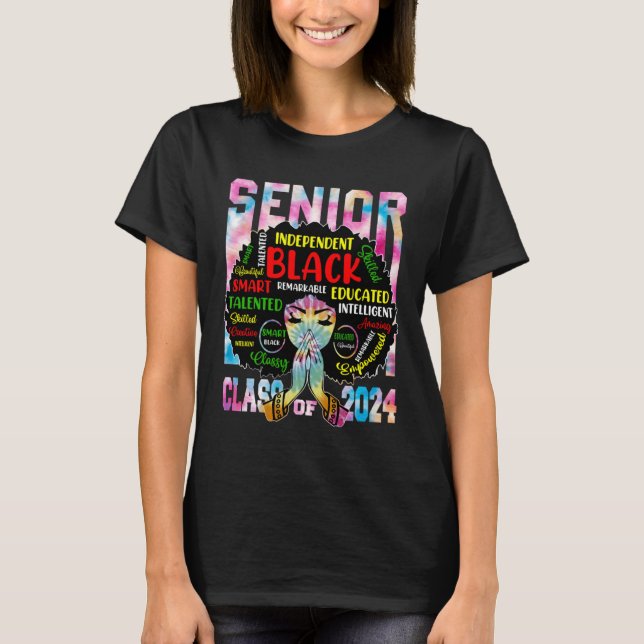 Camiseta Black Women Senior Class Of 2024 Tie Dye African G (Anverso)