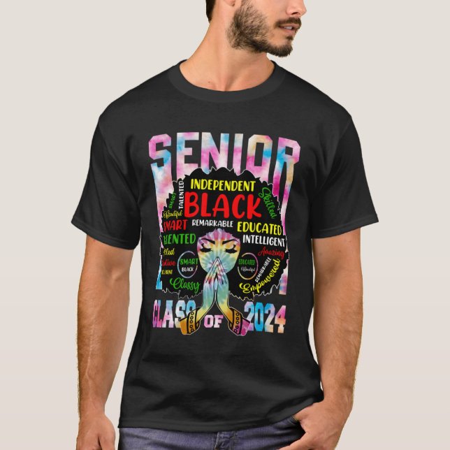 Camiseta Black Women Senior Class Of 2024 Tie Dye African G (Anverso)
