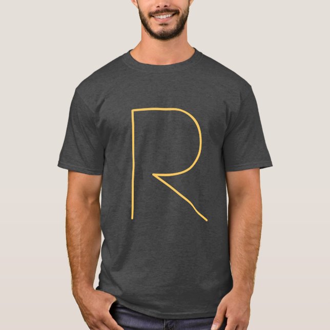 Camiseta Black Your Name First Monogramed Modern Plain (Anverso)