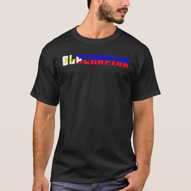 Camiseta Blackapina mitad negra mitad filipina (Anverso)