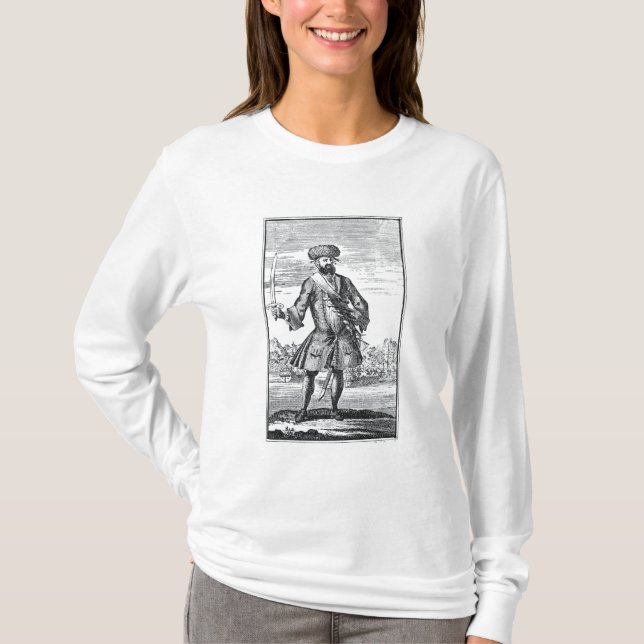 Camiseta Blackbeard el pirata, 'de una historia general de (Anverso)
