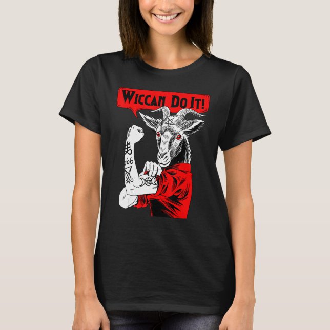 Camiseta Blackcraft Baphomet Wiccan Do It Satanic Feminist (Anverso)