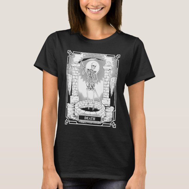 Camiseta Blackcraft Witchy Skeleton Death the Grim Reaper T (Anverso)