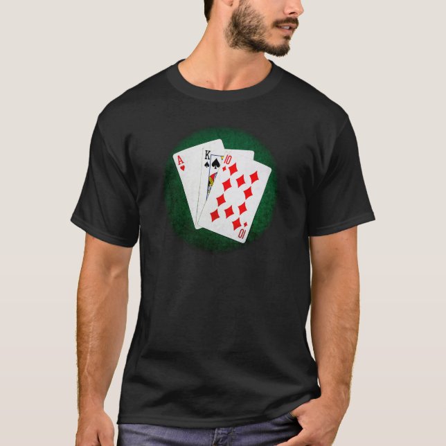 Camiseta Blackjack 21 punto - As, Rey, Diez (Anverso)