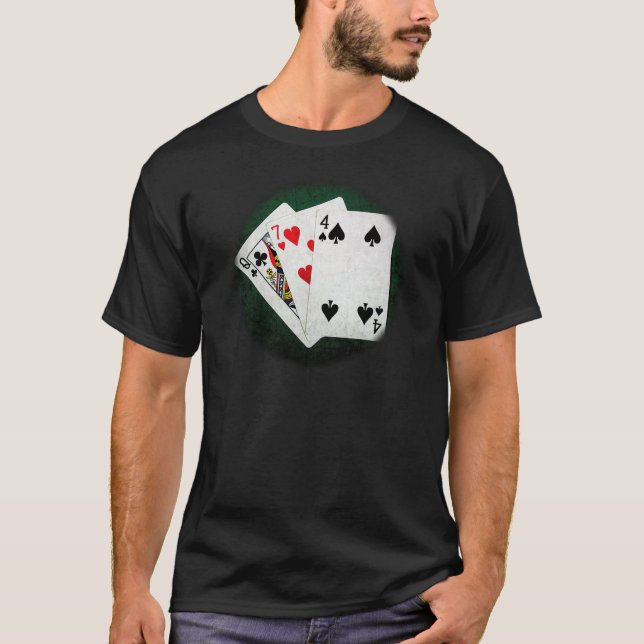 Camiseta Blackjack 21 punto - Reina, siete, cuatro (Anverso)