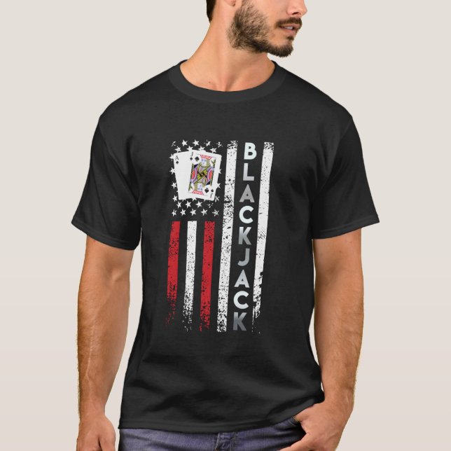 Camiseta Blackjack America BLACKJACK USA Blackjack Card Gam (Anverso)