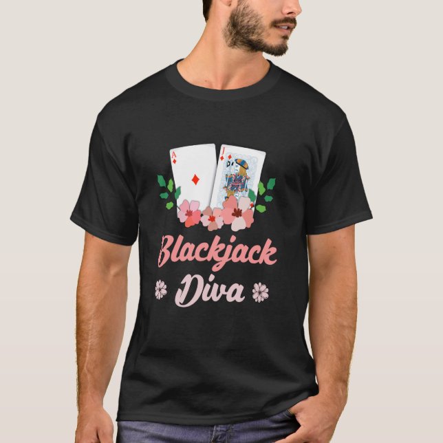 Camiseta BLACKJACK DIVA Card Player Blackjack Casino Mujere (Anverso)