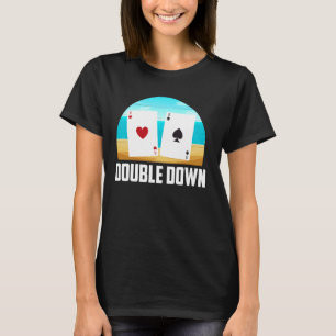 Camiseta Blackjack DOUBLE DOUBLE DOBLE ABAJO Gracioso Black