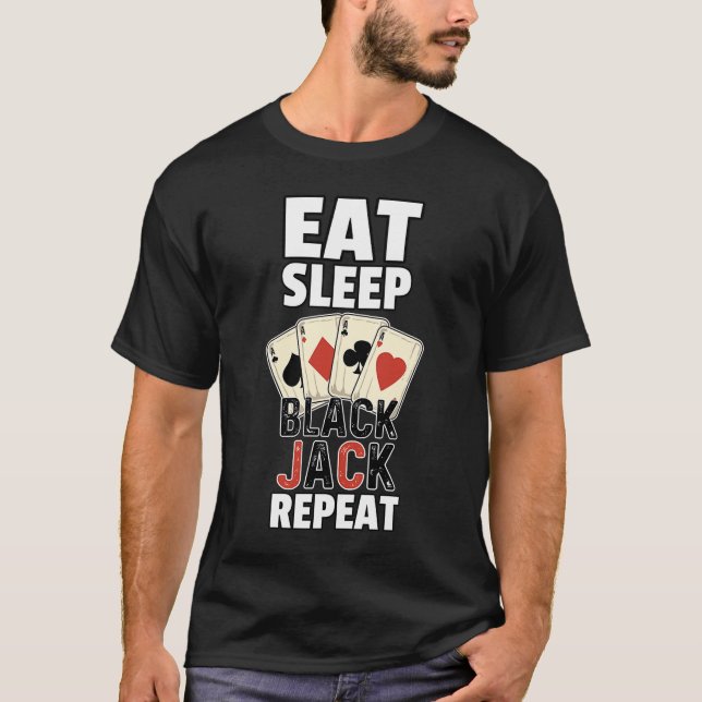 Camiseta Blackjack Player Gambler 21 Card Casino (Anverso)