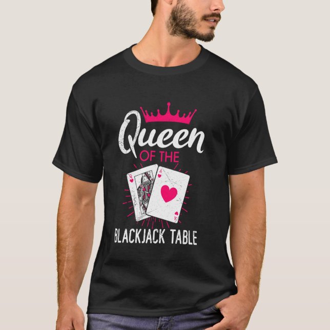 Camiseta Blackjack REEN EN LA MESA DE BLACKJACK Funny Black (Anverso)