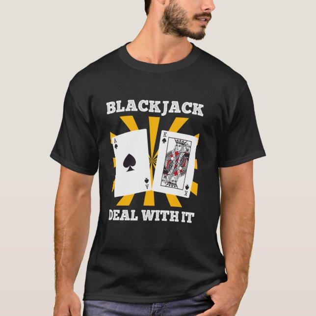 Camiseta BLACKJACK TRAAL IT Funny Blackjack Cards Vinta (Anverso)