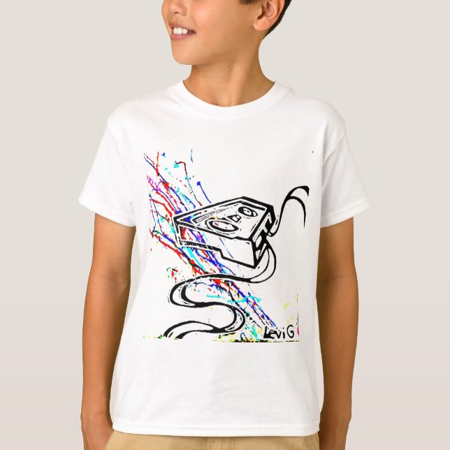 Camiseta Blacklight/casete de neón del chapoteo (Anverso)