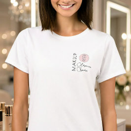 Camiseta BlackScriptEmployeeName Business Logo Makeup