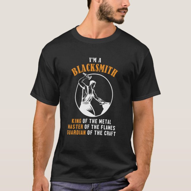Camiseta Blacksmith King Master Guardian Anvil Forging Blac (Anverso)