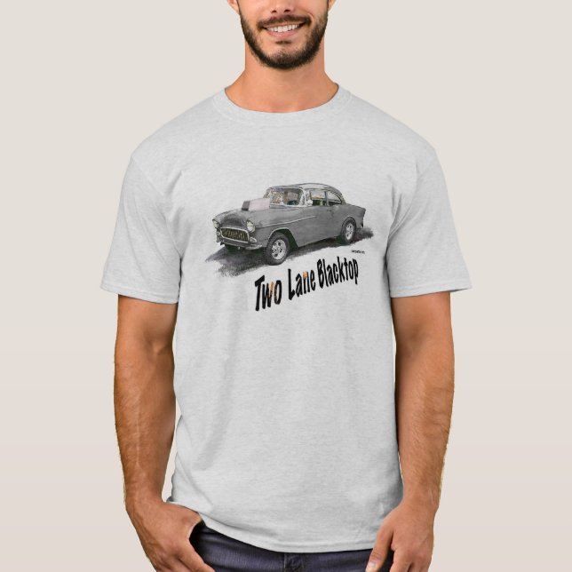 Camiseta Blacktop de dos calles '55 Chevy (Anverso)