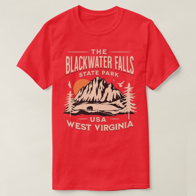Camiseta Blackwater cae Parque Estatal West Virginia (Diseño del anverso)