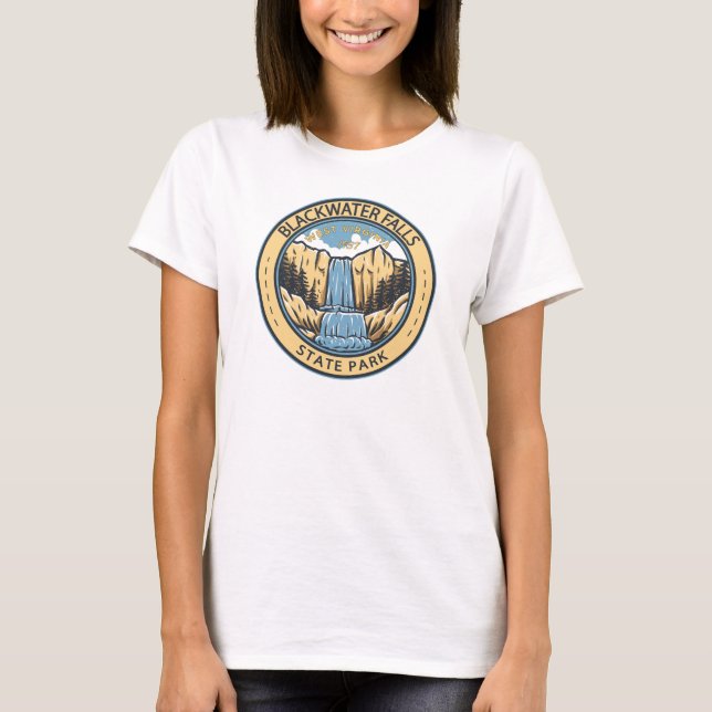 Camiseta Blackwater Falls State Park West Virginia Badge (Anverso)