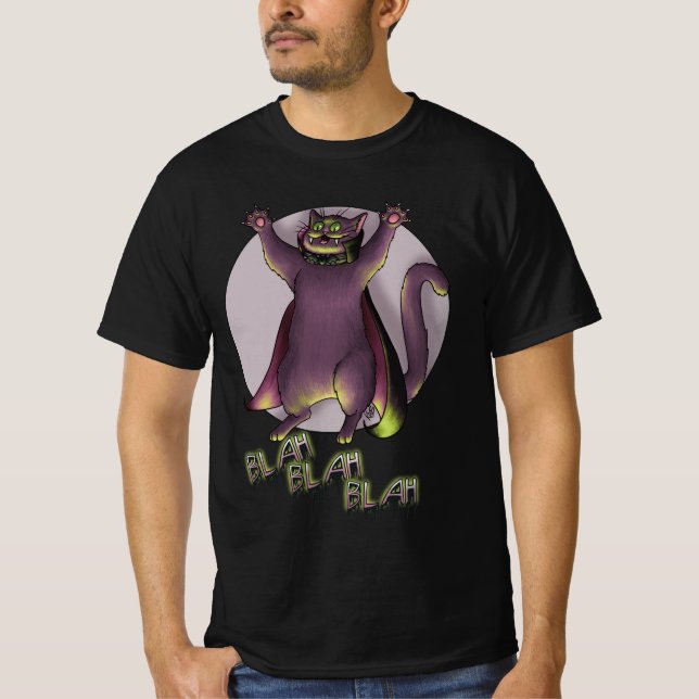 Camiseta Blah Blah Halloween Cat Shirt (Anverso)