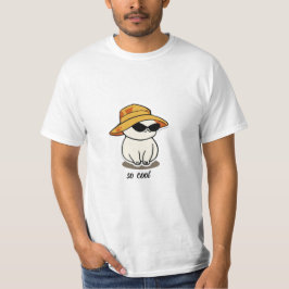 Camiseta blanca amarilla y negra de gato