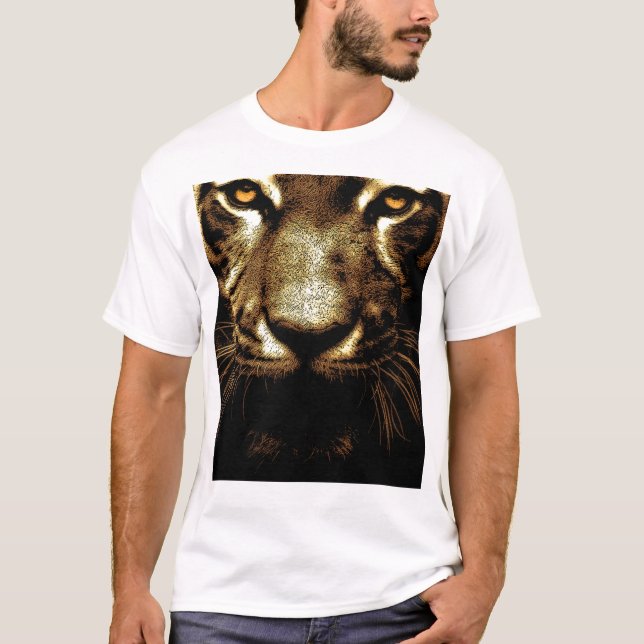 Camiseta blanca básica de Tiger Eyes (Anverso)
