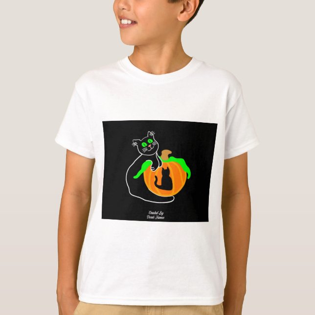 Camiseta blanca básica del chico de la calabaza de (Anverso)