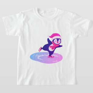 camiseta blanca chica con patinaje sobre hielo pin