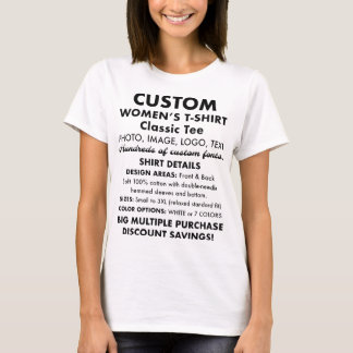 Camiseta blanca clásica personalizada y Personaliz