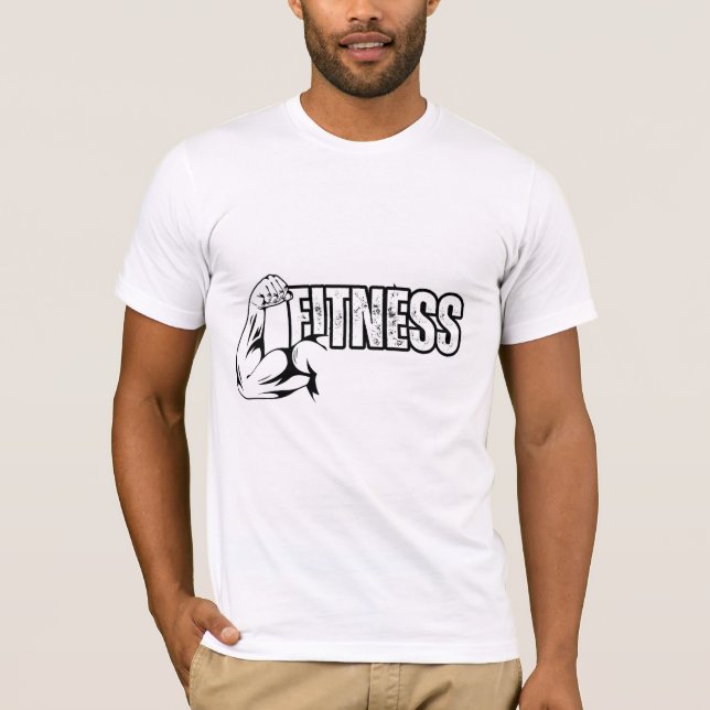 camiseta blanca con diseño de fitness (Anverso)