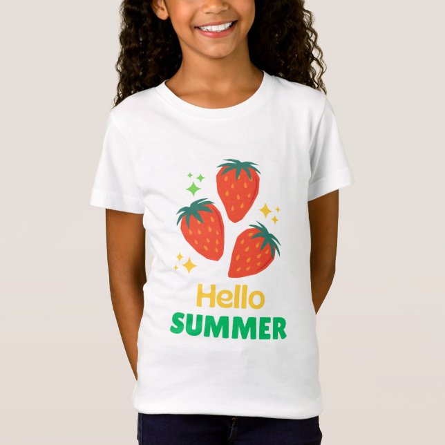 camiseta blanca con diseño de fresa dulce (Anverso)
