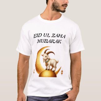 Camiseta blanca con diseño Eid mubarak