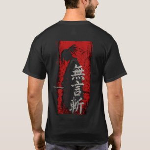 Camiseta blanca con estampado trasero de anime Sam