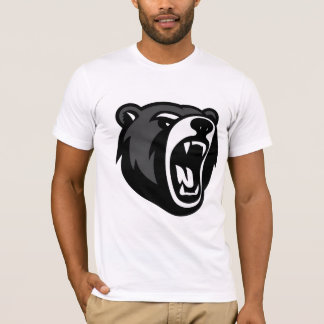 Camiseta blanca con gráfico de Cara de Oso Rugient