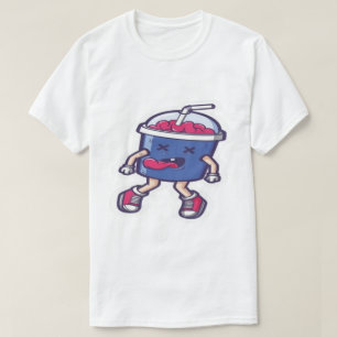 Camiseta blanca con gráfico de dibujos animados de
