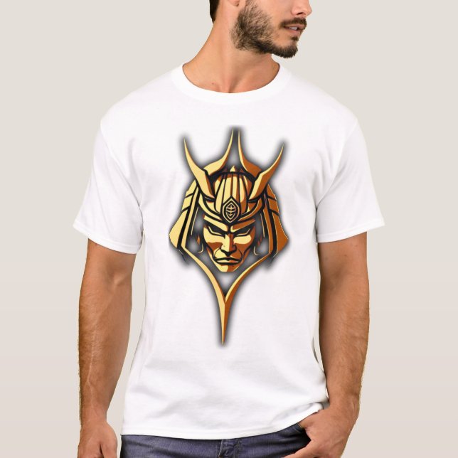 Camiseta Blanca con Logo de Máscara de Faraón (Anverso)