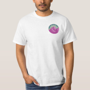 Camiseta blanca con logotipo de montaña
