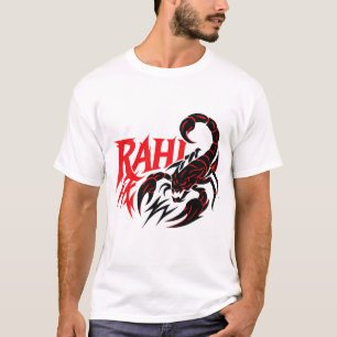 Camiseta blanca con un diseño audaz de un escorpió
