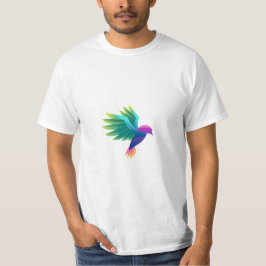 Camiseta blanca con un gráfico colorido